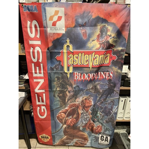 Castlevania Bloodlines 5ft Flag Sega Genesis 1994 Banner Poster Konami